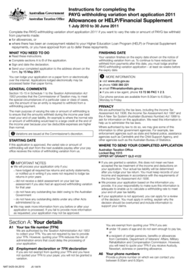 PAYG Withholding Variation Short Application 2011
