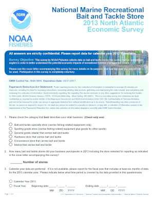 NOAA Fisheries Bait and Tackle Store Survey