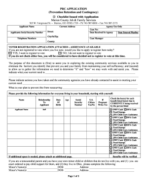 PRC APPLICATION - Marion County Job Family Services