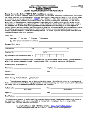 Florida Exempt Documents Distribution Agreement