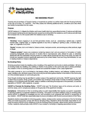 No Smoking Policy for Tenants