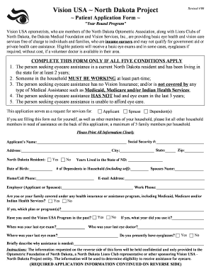 Vision USA North Dakota Eye Care Application