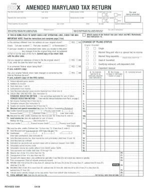 Maryland Amended Tax Return