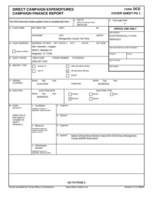 Texas Campaign Finance Report