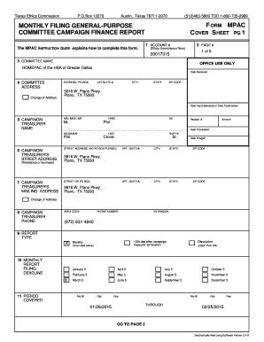 Texas Ethics Commission Campaign Finance Report