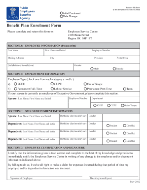 Benefit Plan Enrolment Form