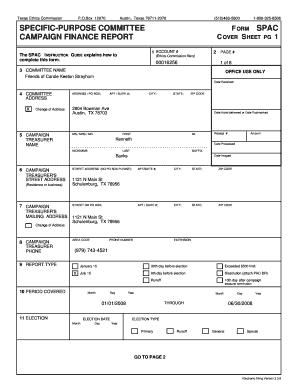 Texas Ethics Commission Campaign Finance Report