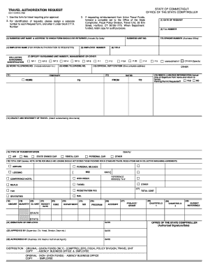 Connecticut Travel Authorization Request