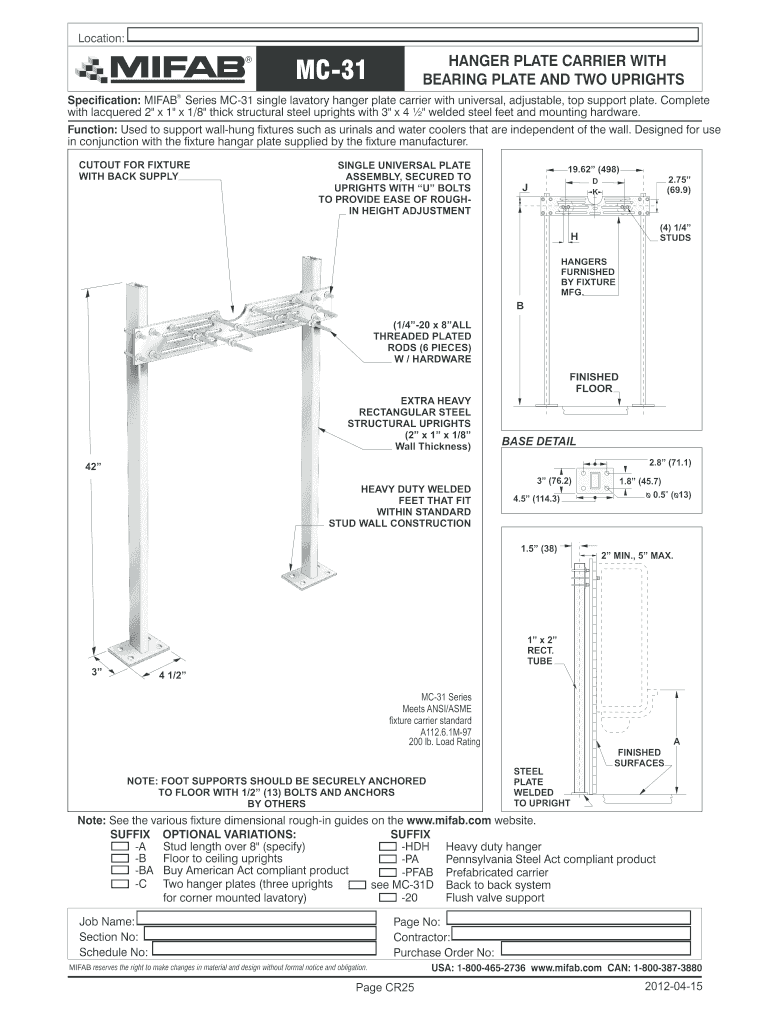 mifab mc 31 Preview on Page 1