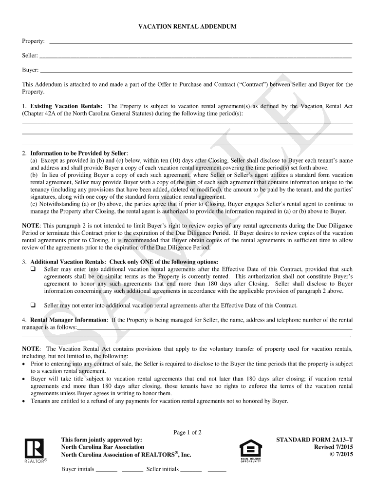 vacation rental addendum Preview on Page 1