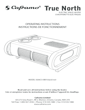 True North Electric Space Heater Operating Instructions