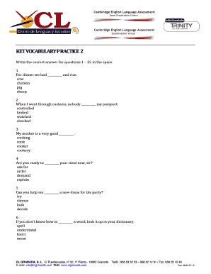 Volunteer forms for high school students - ket vocabulary practice