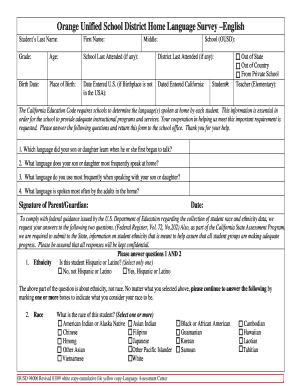 California Home Language Survey