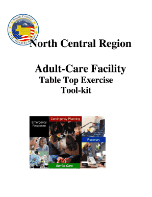 Checklists Special Needs/Adult Care Facility Tabletop Exercise