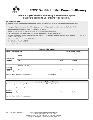 PERSI Durable Limited Power of Attorney