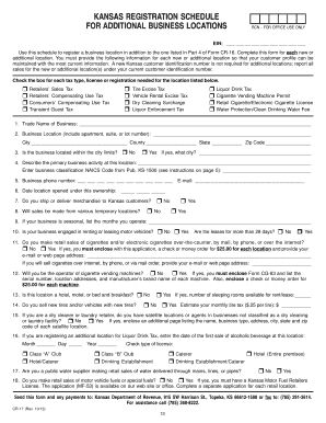 Kansas Registration Schedule for Additional Business Locations