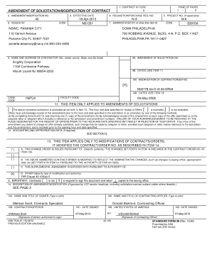 US Federal Contract Modification Form