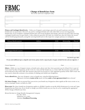 Change of Beneficiary Form