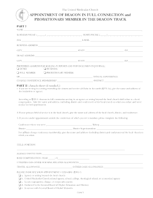 Appointment of Deacon in Full Connection