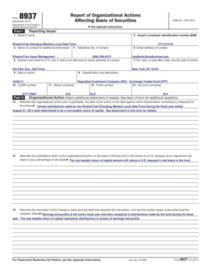 Form 8937 Report of Organizational Actions