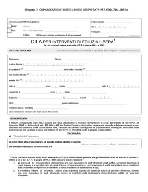 Allegato D. COMUNICAZIONE INIZIO LAVORI ASSEVERATA PER EDILIZIA LIBERA
