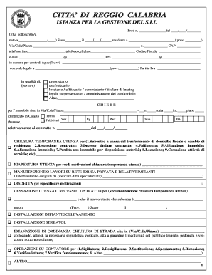 ISTANZA PER LA GESTIONE DEL S.I.I.
