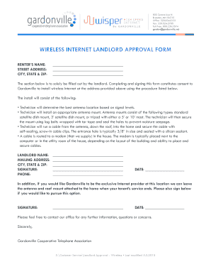 Wireless Internet Landlord Approval Form