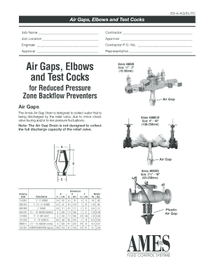 Air Gaps, Elbows and Test Cocks Form
