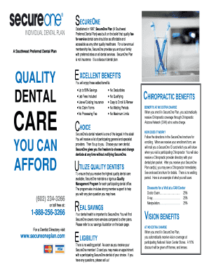 SecureOne Dental Plan Enrollment Form