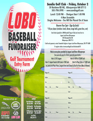 2015 Lobo Baseball Golf Fundraiser Flyer