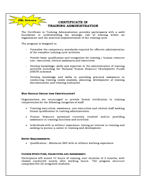 Sales tax form pdf - Brochure - Certficate in Training Administration MEFA Brochure