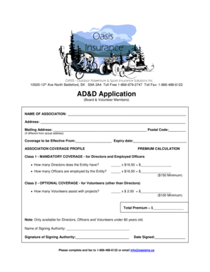AD&D Application for Board & Volunteer Members