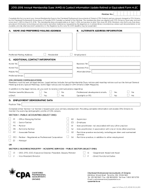 2015-2016 Annual Membership Dues Form 4-2C