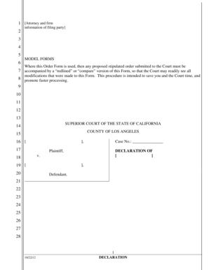 California Court Settlement Declaration Form