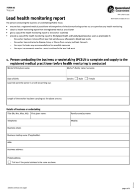 Lead Health Monitoring Report
