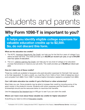 Form 1098-T Education Tax Credit