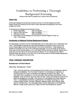 Background Screening Checklist