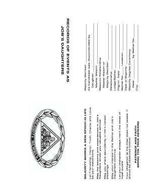 Job's Daughters Majority Membership Certificate