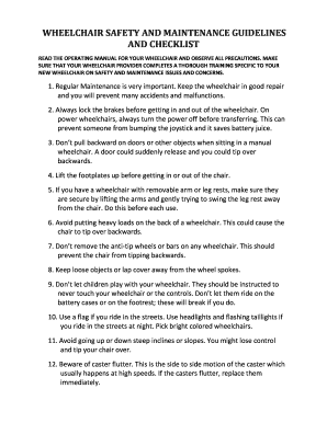 Wheelchair Safety and Maintenance Guidelines