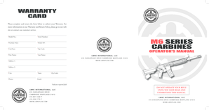 LWRC Warranty Card