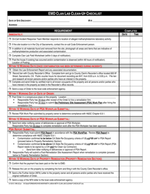 Timesheet charles river - 04- CLAN LAB CLEANUP CHECKLIST