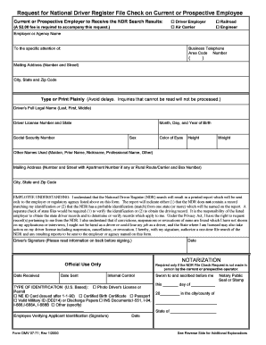 National Driver Register File Check Request