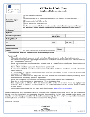 ASIFlex Card Order Form