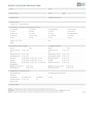 Sales tracker template - PATIENT EVACUATION TRACKING FORM - HICS