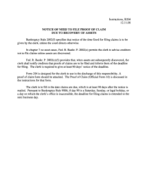 Notice of Need to File Proof of Claim