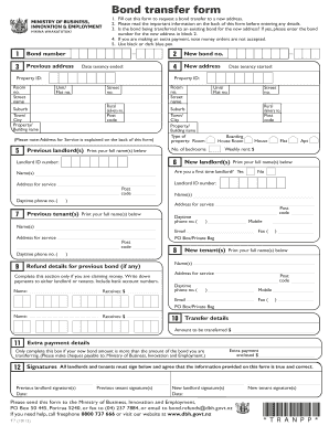Bond Transfer Form