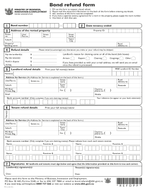 New Zealand Tenancy Bond Refund Form