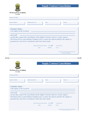 Supply Contract Cancellation
