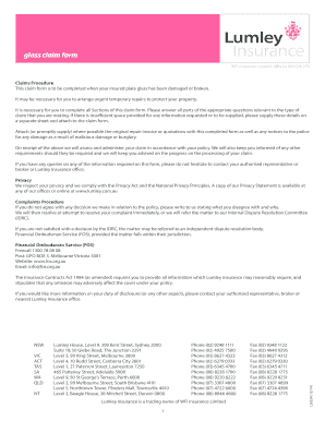 Glass Claim Form