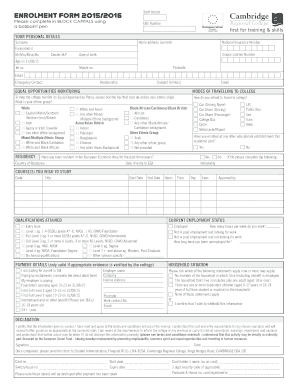 Enrolment Form 2015/2016